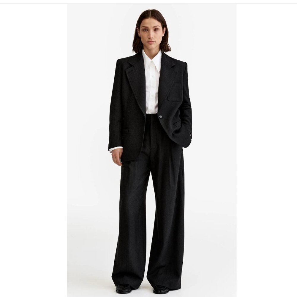 SMYTHE Pleated Trouser and Oversized Notched Lapel Blazer Sz XS/4